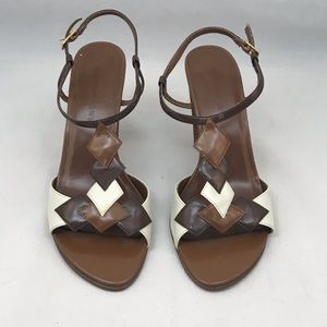 Newport News Cream/Brown Heels size 8